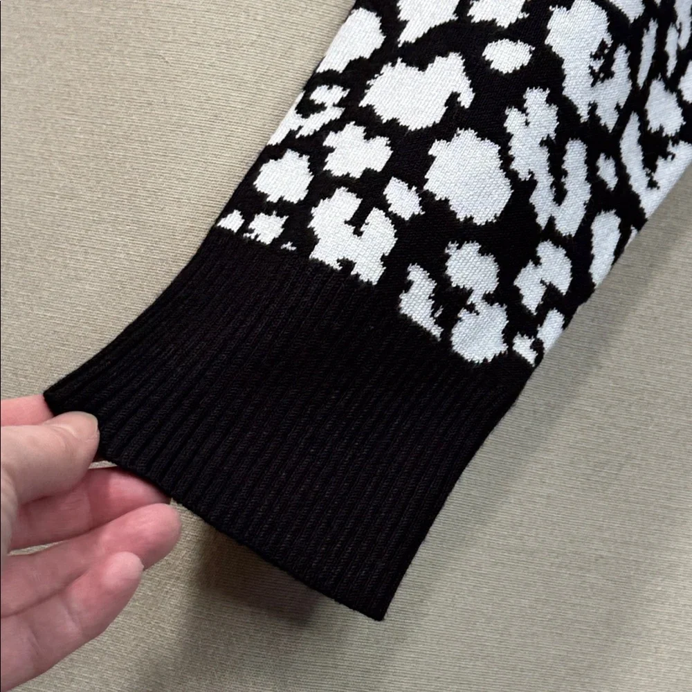 Emaline Sweater Black/White‎ Patterned Turtleneck in Size 1X, 2X, & 3X  NWT